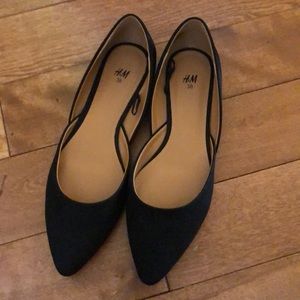 Suede black flats
